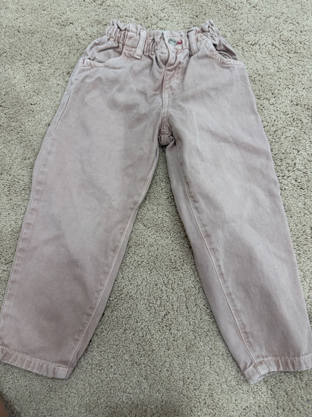 Zara Kids Pink Elastic Waist Corduroy Pants